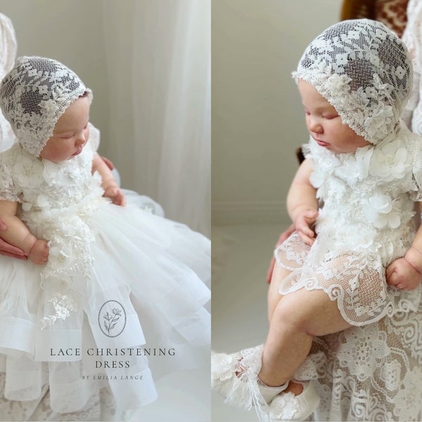 Baptism dress for baby girl, Christening dress, christening gown, baptism dress, lace baptism gown,