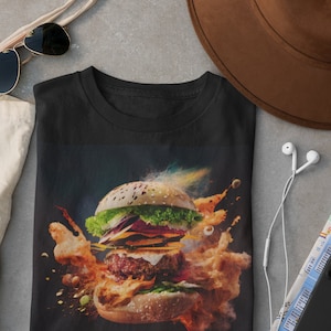 Foodie Lover Burger Lover - Exploding Burger Series  - - Unisex Jersey Short Sleeve Tee Foodie Lover Burger Lover