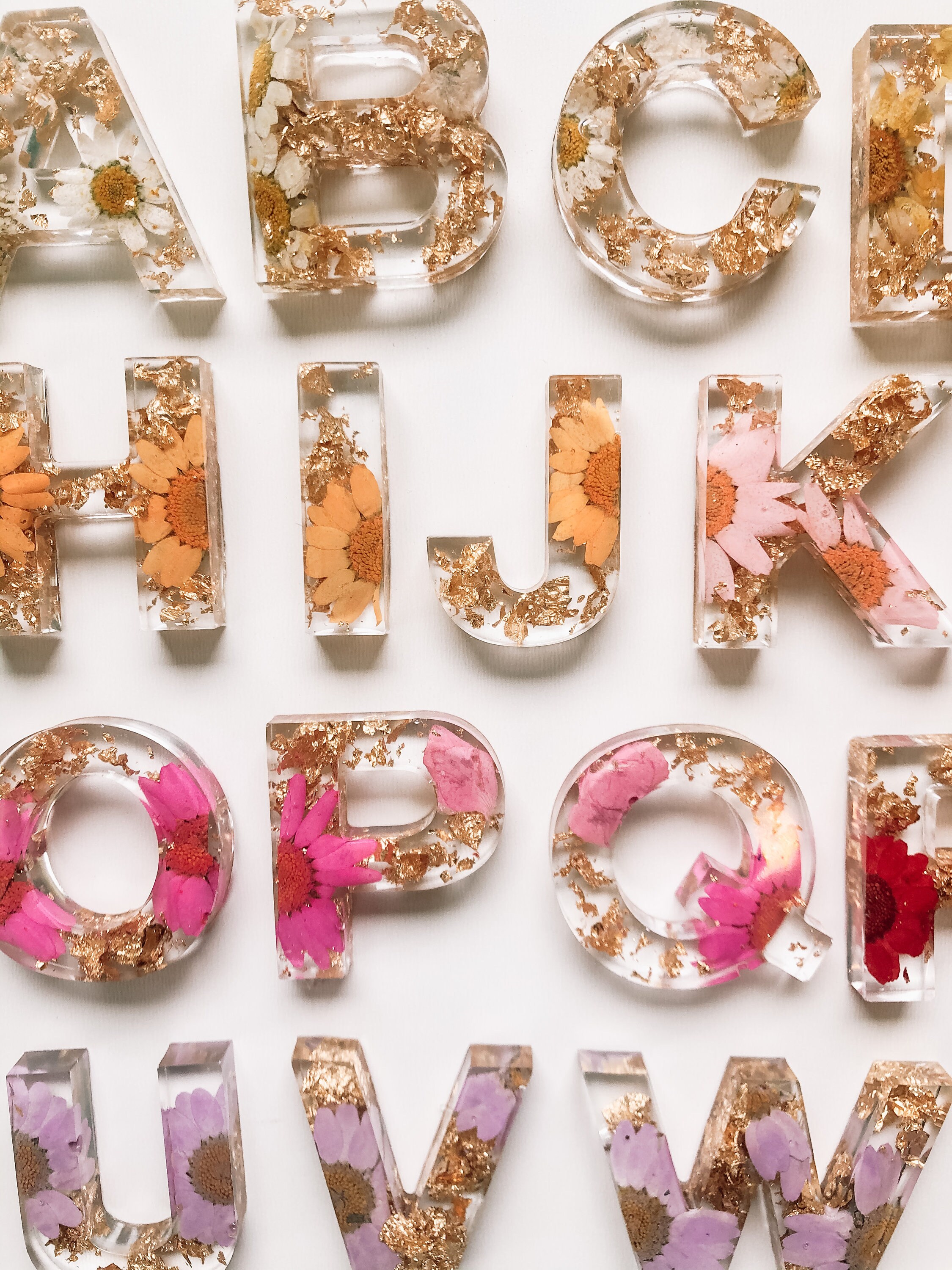 Summer Flower Resin Alphabet Letters Sensory Letters Etsy