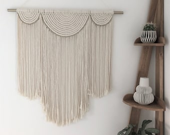 Large Macramé Half Moon Wall Hanging | Macrame Wall Hanging | Macrame Semi Circle Wall Hanging | Natural & gold Macrame | large Wall Hanging