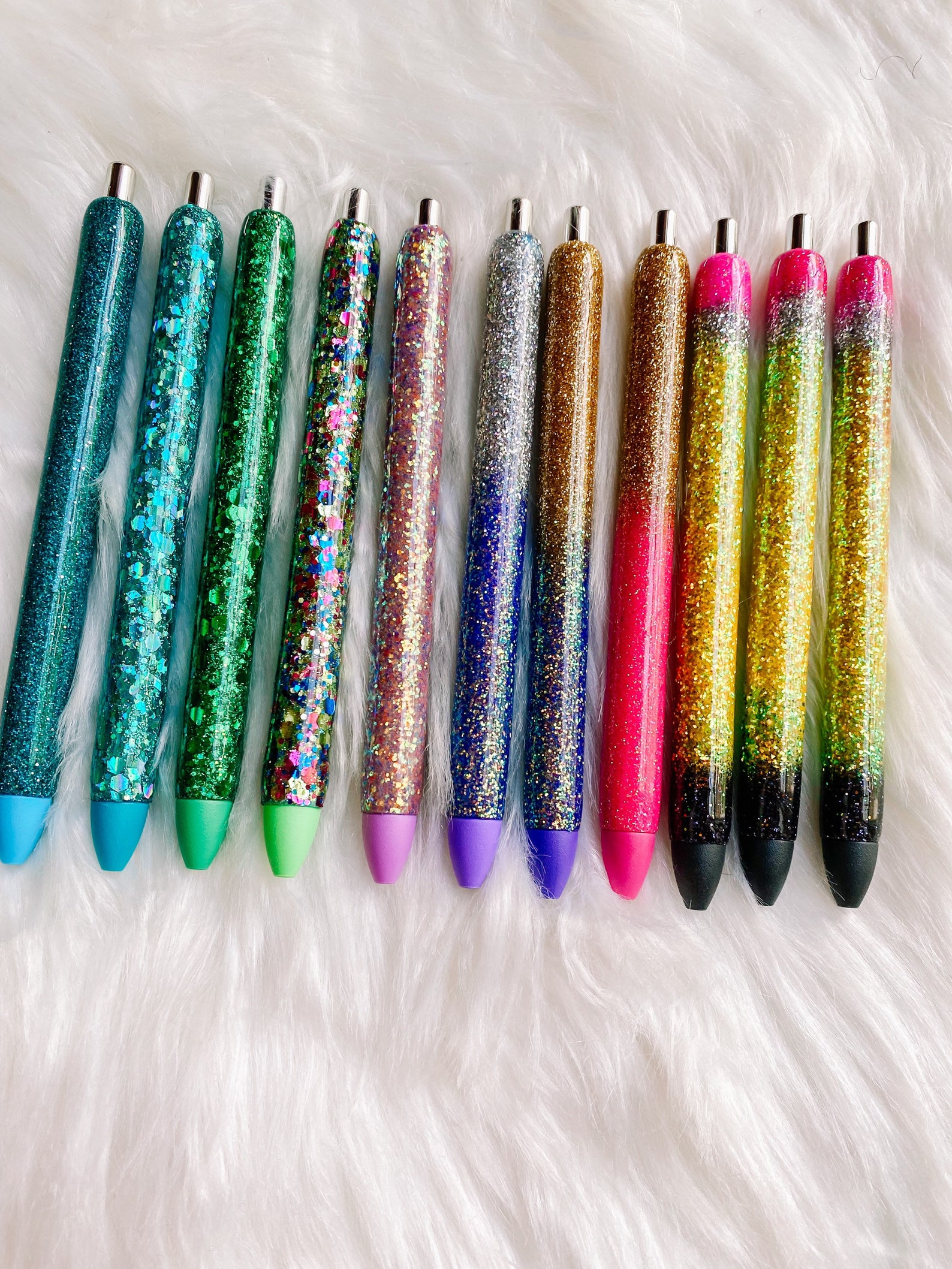 Glitter Pens Personalized Pens Epoxy Resin Gel Pens Etsy