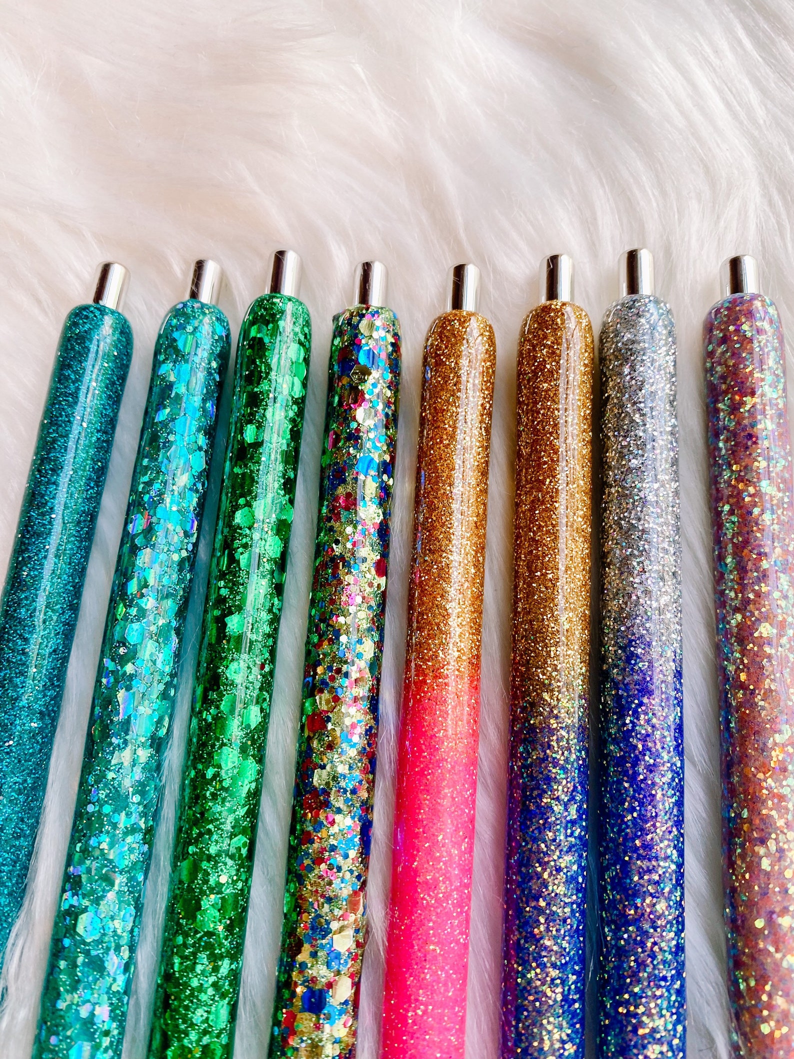 Glitter Pens Personalized Pens Epoxy Resin Gel Pens Etsy