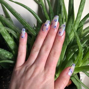 Black And White Smiley Face Nails Gel Nails Hand Made Etsy 👼🏻 feeling beyond excited and lucky to…» smiley face nails gel nails hand