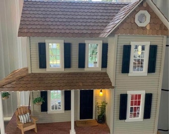 Custom Handcrafted Fully Furnished 1:12 Scale Cape Cod Martha’s Vineyard Beach Cottage Dollhouse P/U MA Zip Code 02726