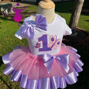 Baby tutu Outfit, Custom birthday outfit, Toddler&#39;s tutu, lavende and pink tutu, Kid&#39;s Birthday Tutu, Tutu with shirt, Kid&#39;s custom tutu set