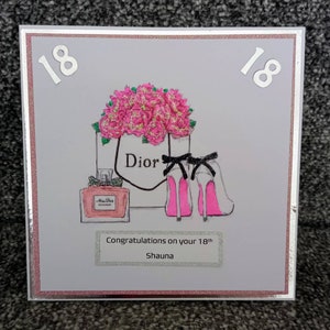 Tarjeta hecha a mano - Tacones y perfume