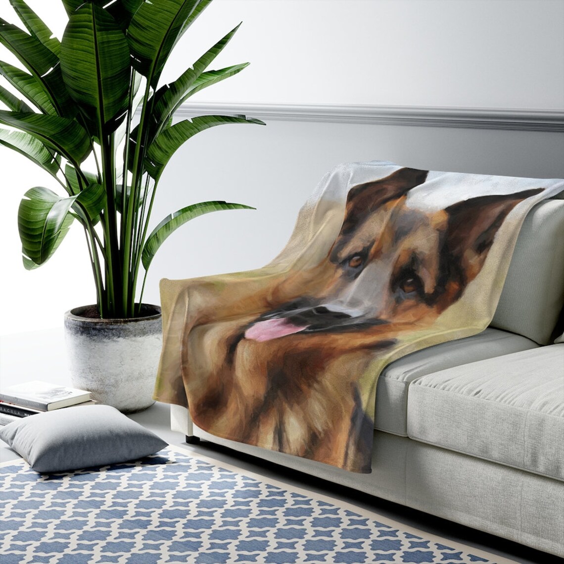 German Shepherd Blanket Velveteen Plush Blanket Shepherd photo Etsy