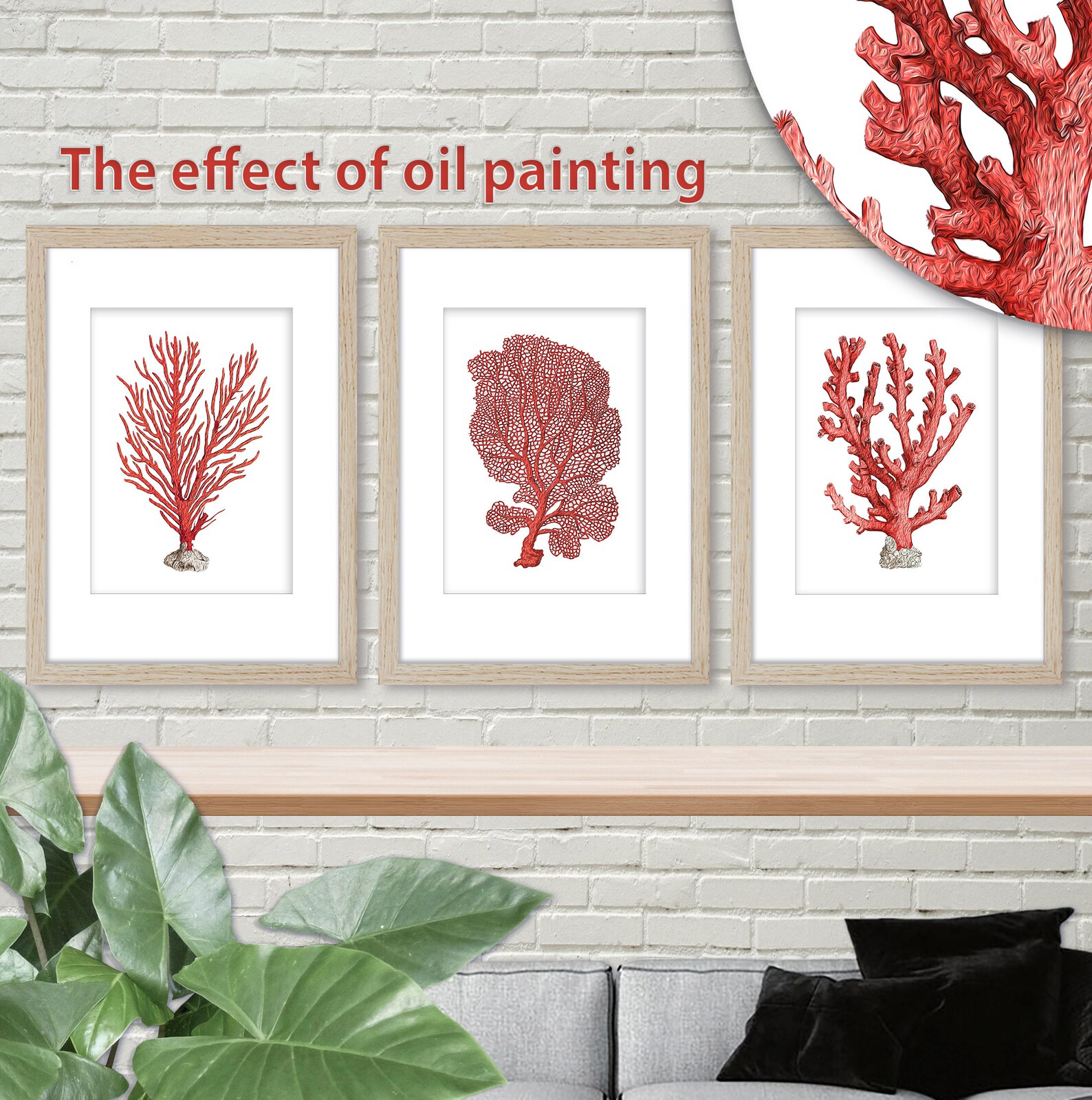 Red coral wall art Coral Coastal decor Ocean life Art print Etsy