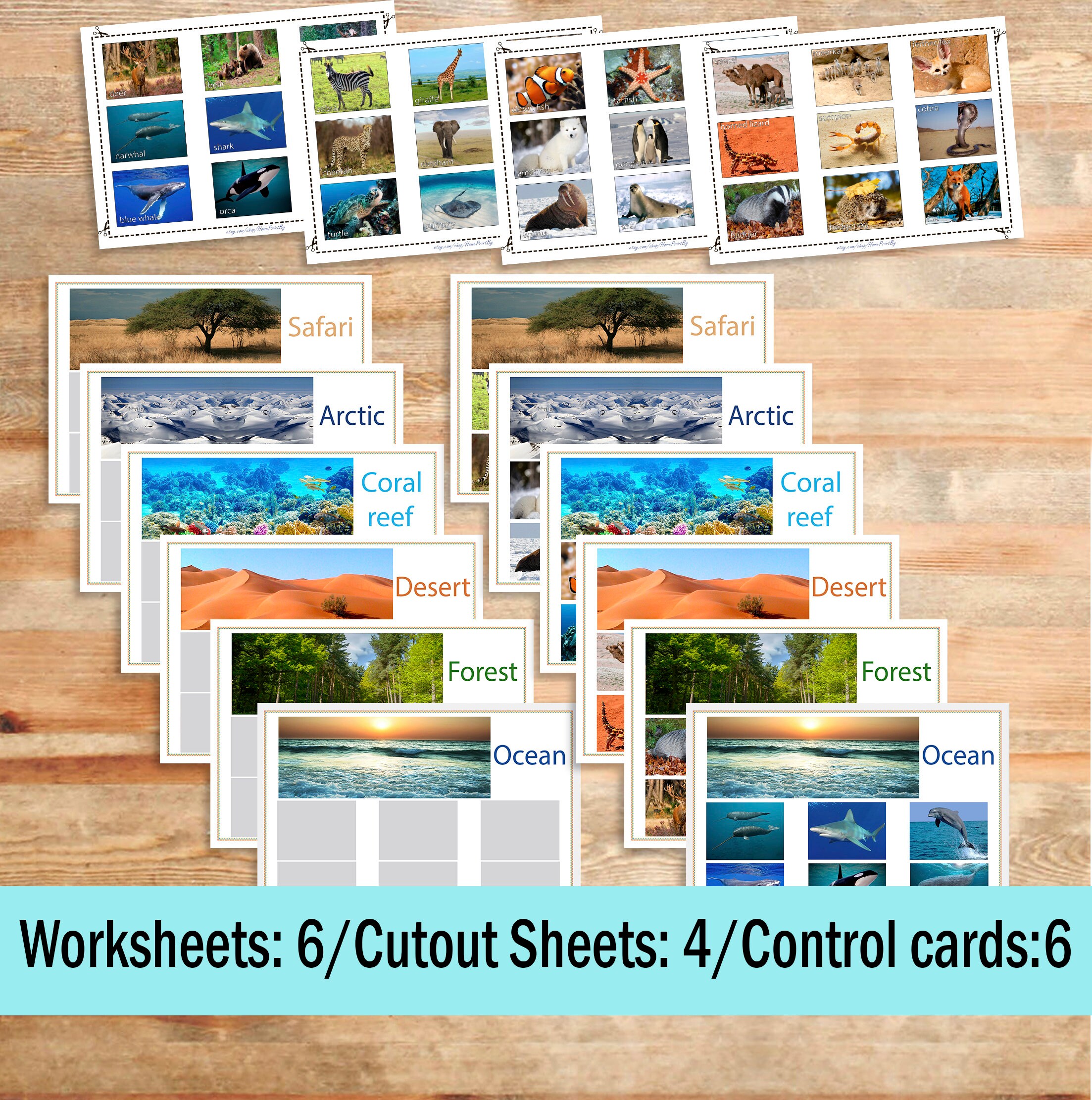 Animal Habitat Sorting Game Printable pack Animal Habitats Etsy