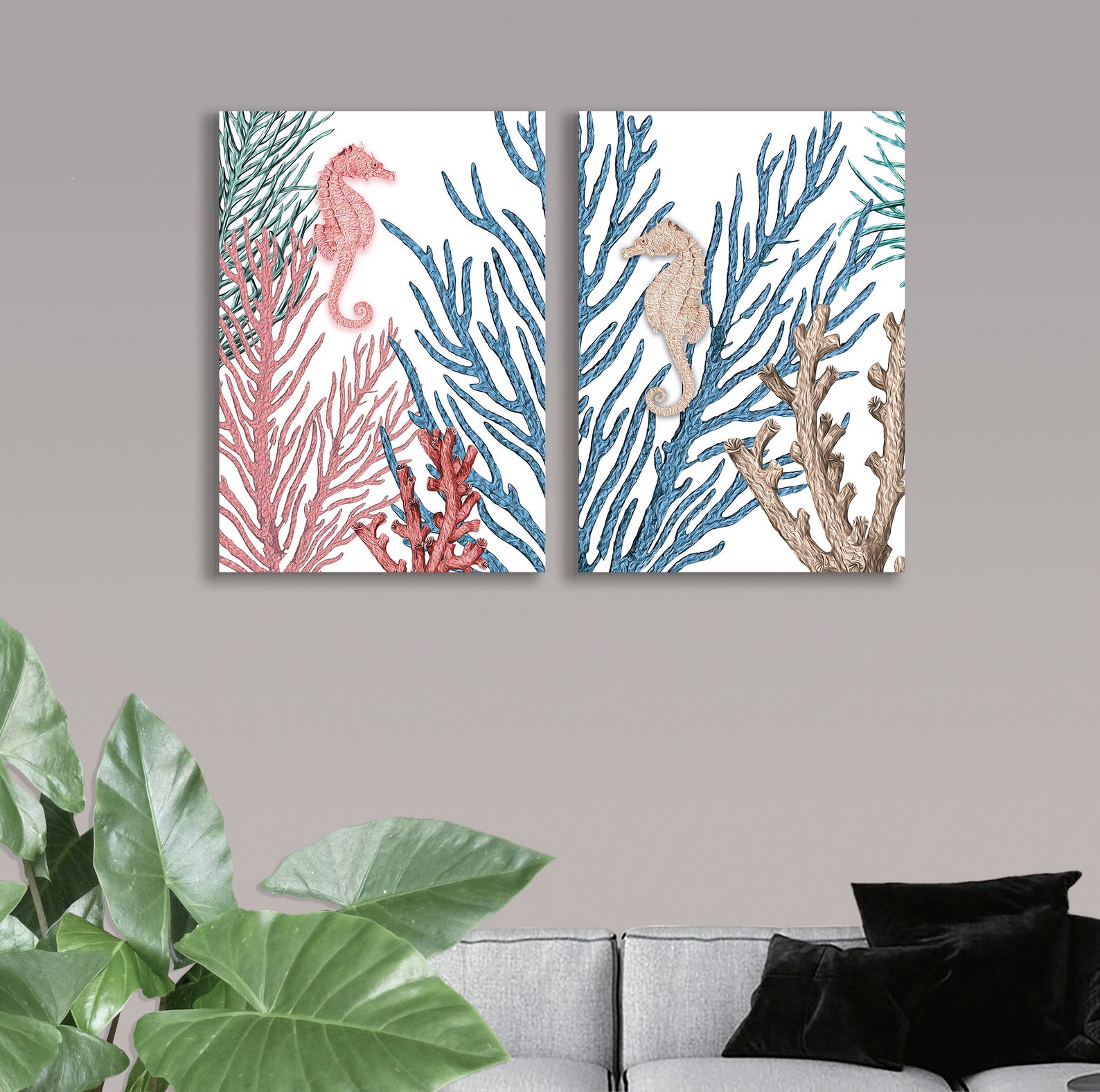 Underwater art print Ocean life wall Art Coastal decor Etsy