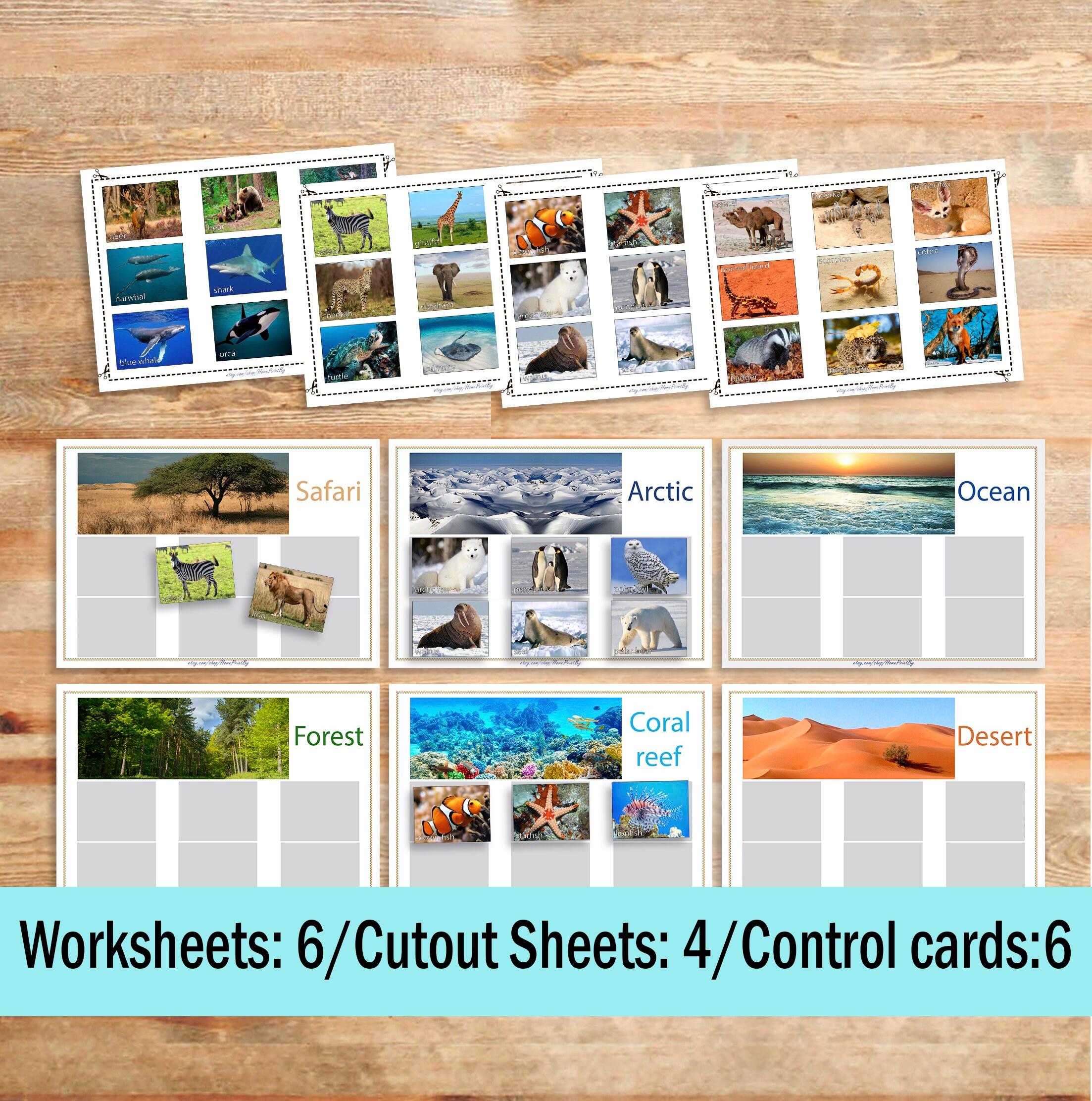 Animal Habitat Sorting Game Printable pack Animal Habitats Etsy