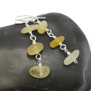Boucles d'oreilles Heliodor en béryl doré, boucles d'oreilles pendantes en argent jaune, bijoux minimes faits main en pierres précieuses, cadeau pierre de naissance Lion