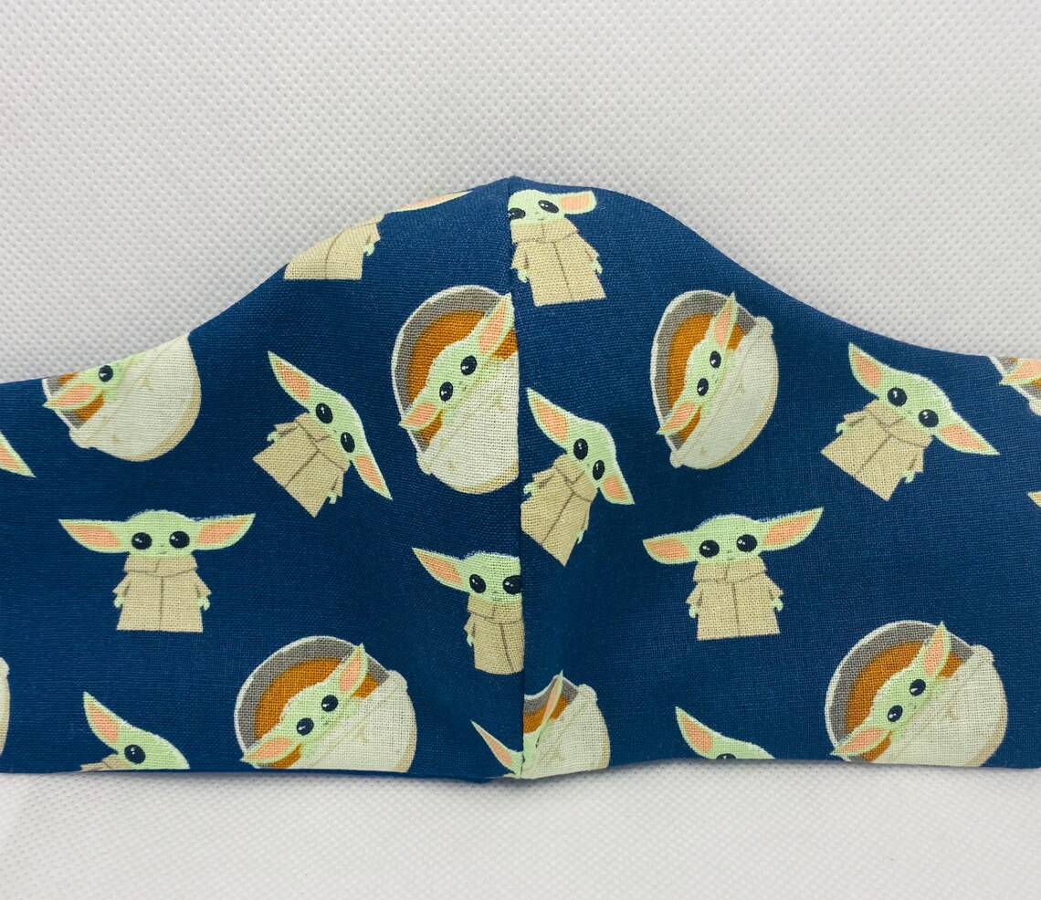 Baby Yoda Face Mask Adjustable 100 Cotton Double Layer Etsy