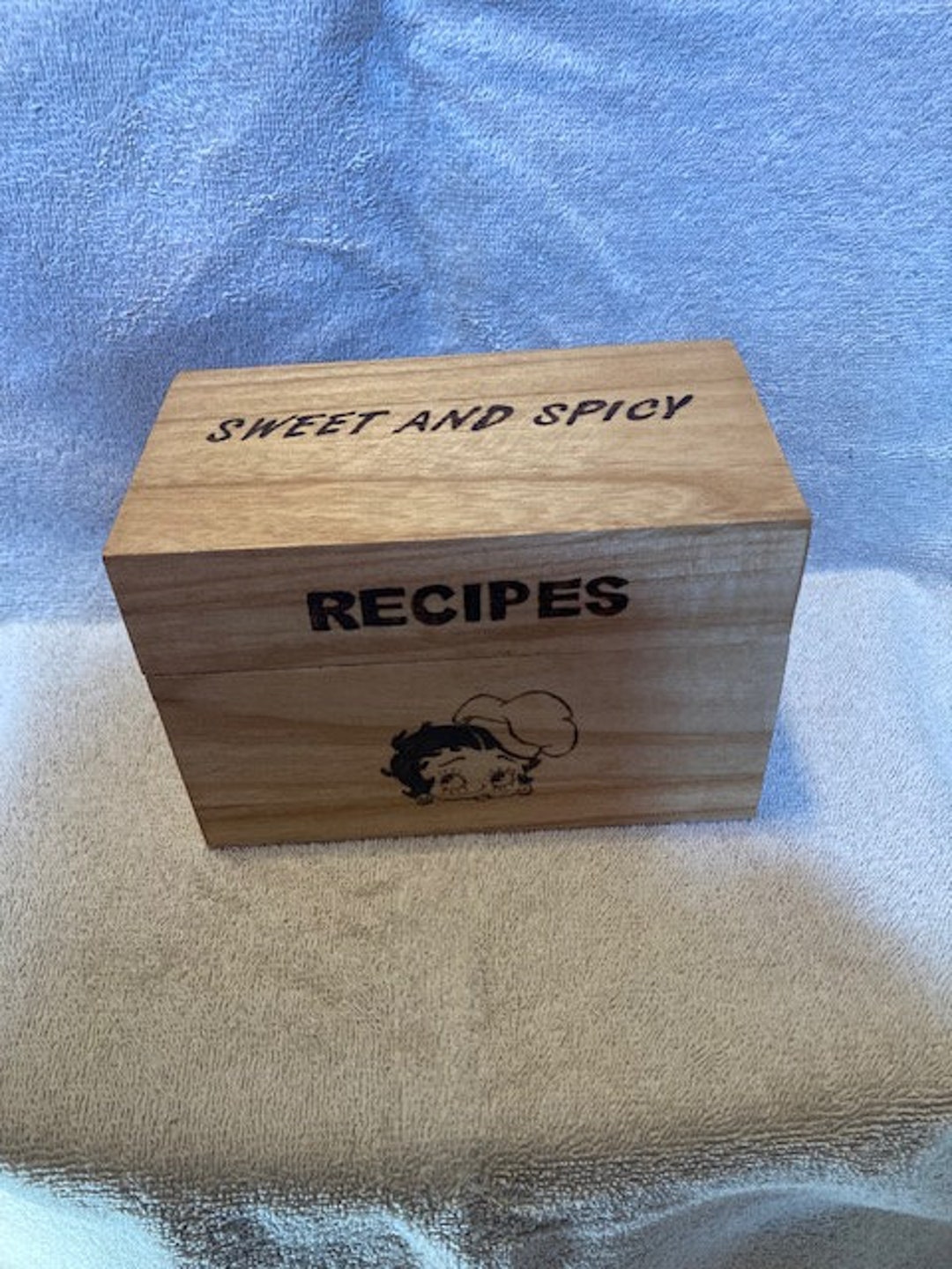 Betty Boop Wood Burned Recipe Box, Betty Boop Chef Recipe Box, Betty ...