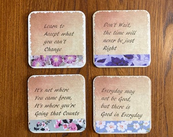 Inspirational Refrigerator Magnet Set, Wooden Quote Magnets, Inspirational Gifts