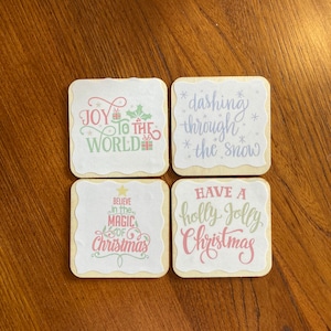 Christmas Quote Magnet Set, Christmas Wooden Magnets, Christmas Themed Magnets