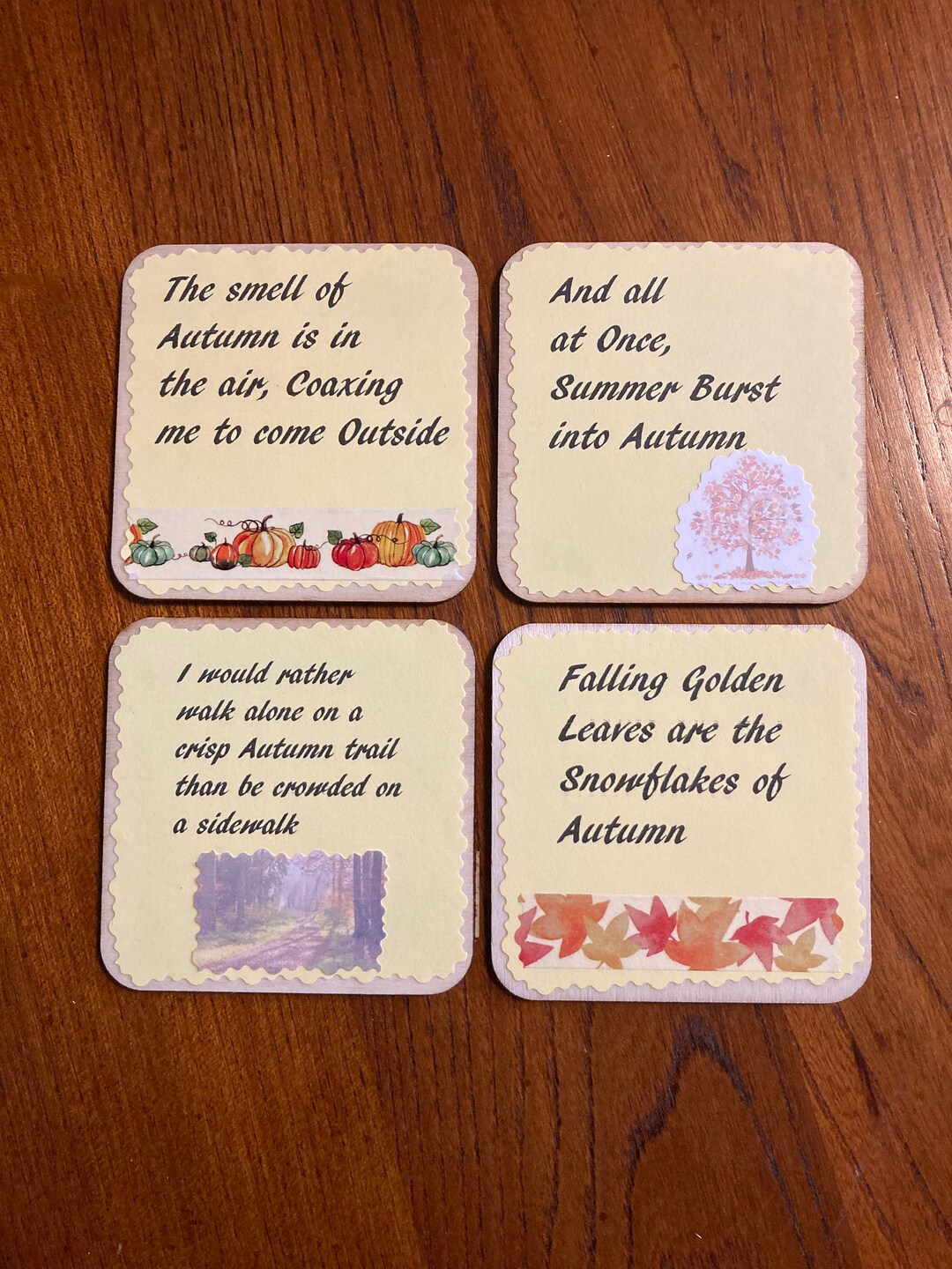 Autumn Refrigerator Magnet Set, Fall Season Magnets, Autumn Quote ...