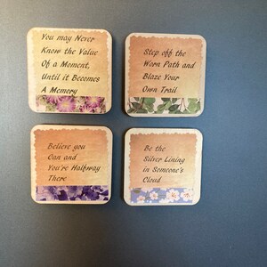 Inspirational Quote Magnet Set, Wooden Refrigerator Quote Magnets, Positive Quote magnets