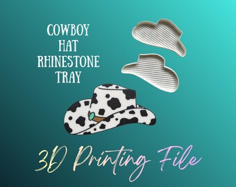 DIGITAL FILE - Cowboy Hat Rhinestone Storage Tray File - STL 3MF - 3D Printing
