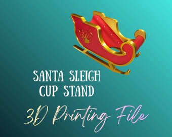 DIGITALE DATEI - Crafters Christmas Schlitten Cup Stand - Becher/Schneekugel/Glasdose - Becherhalter - Becherhalter - STL Datei - 3D Druck