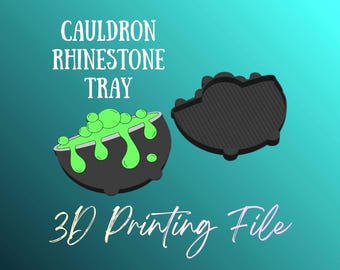 DIGITAL FILE - Bubbling Cauldron Shaped Rhinestone Storage Tray File-  STL 3MF