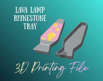 DIGITAL FILE - Lava Lamp Shaped Rhinestone Storage Tray File-  STL 3MF