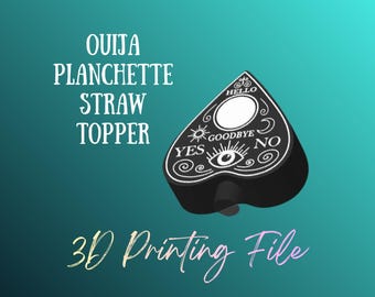 DIGITAL FILE - Ouija Planchette Straw Topper File - 3MF - 3D printing
