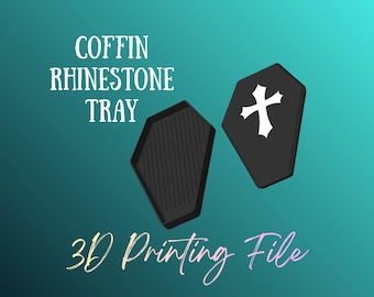 DIGITAL FILE - Coffin Shaped Rhinestone Storage Tray File - STL 3MF
