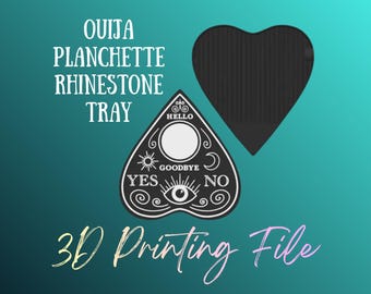 DIGITAL FILE - Ouija Planchette Shaped Rhinestone Tray File - STL - 3MF - 3D printing