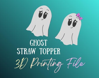 DIGITAL FILE - Ghost Straw Topper files - STL - 3MF - 3d printing