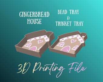 DIGITAL FILE - Gingerbread House Strorage Tray & Bead Tray - STL 3MF