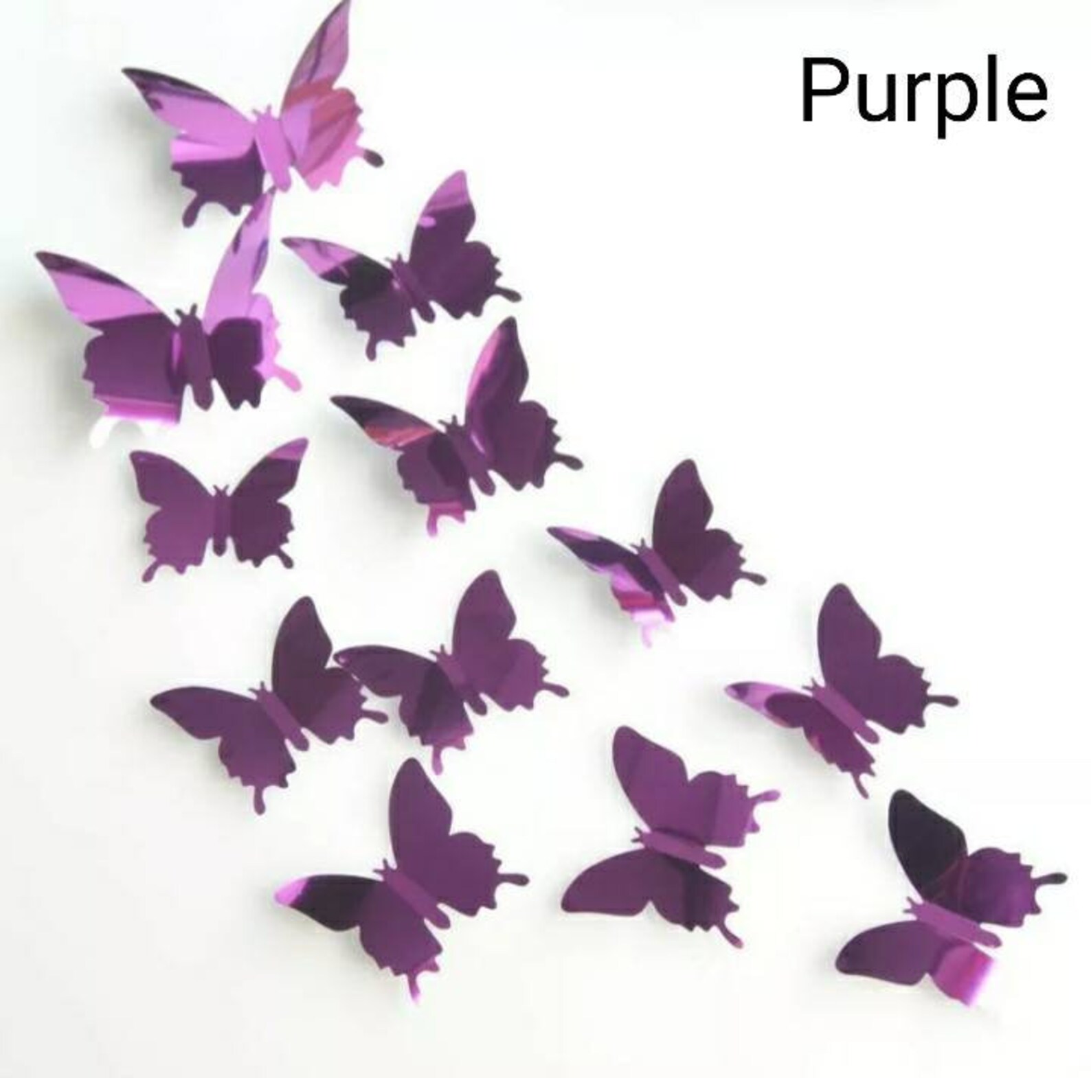 X12 3D Butterfly Wall Stickers Set Reflective Butterflies Gold Etsy UK