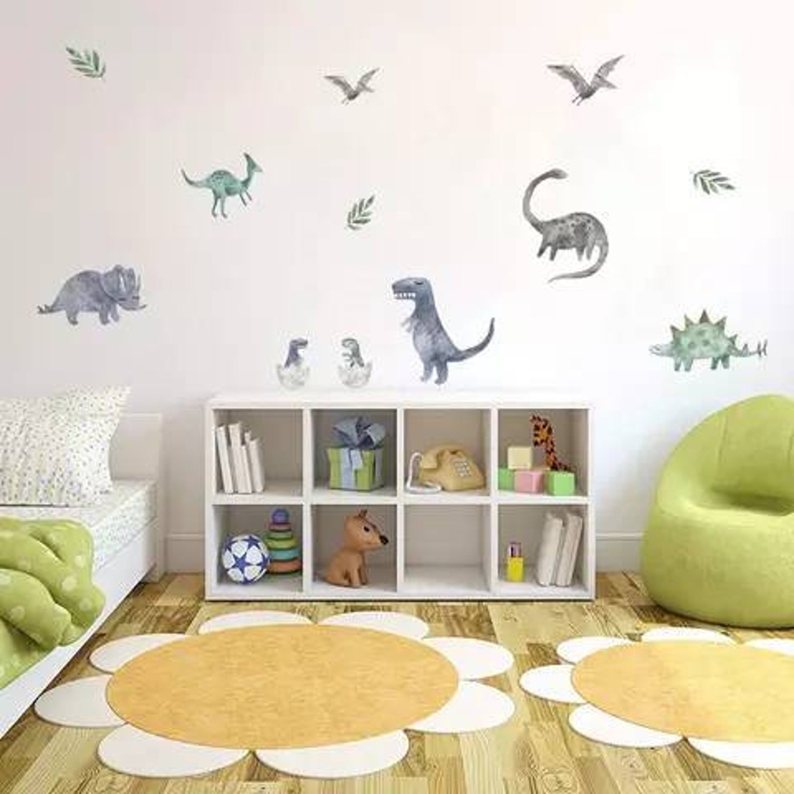 Dinosaur Wall Stickers/decal Watercolour Dinosaur Nursery Wall Etsy
