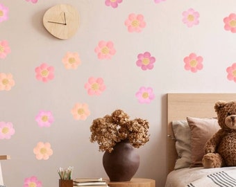 36 Watercolour Floral Daisy Wall Stickers Nursery Decals Baby/Storage Box Stickers/Flower Wall Stickers/Nursery Wall Stickers