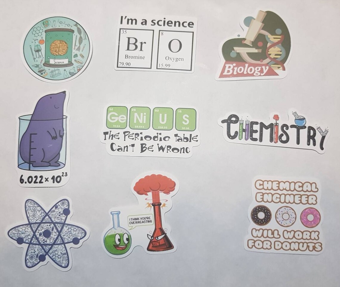 Science stickers Set of 50 School Books Laptops Diaries Gifts Etsy