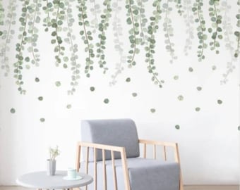 Green Leaves Wall Stickers/Green Leaf Wall Decal/Vinyl/Nature Wall Stickers/Tree Leaf Stickers/Leaves Wall Decal/Nature Wall Art