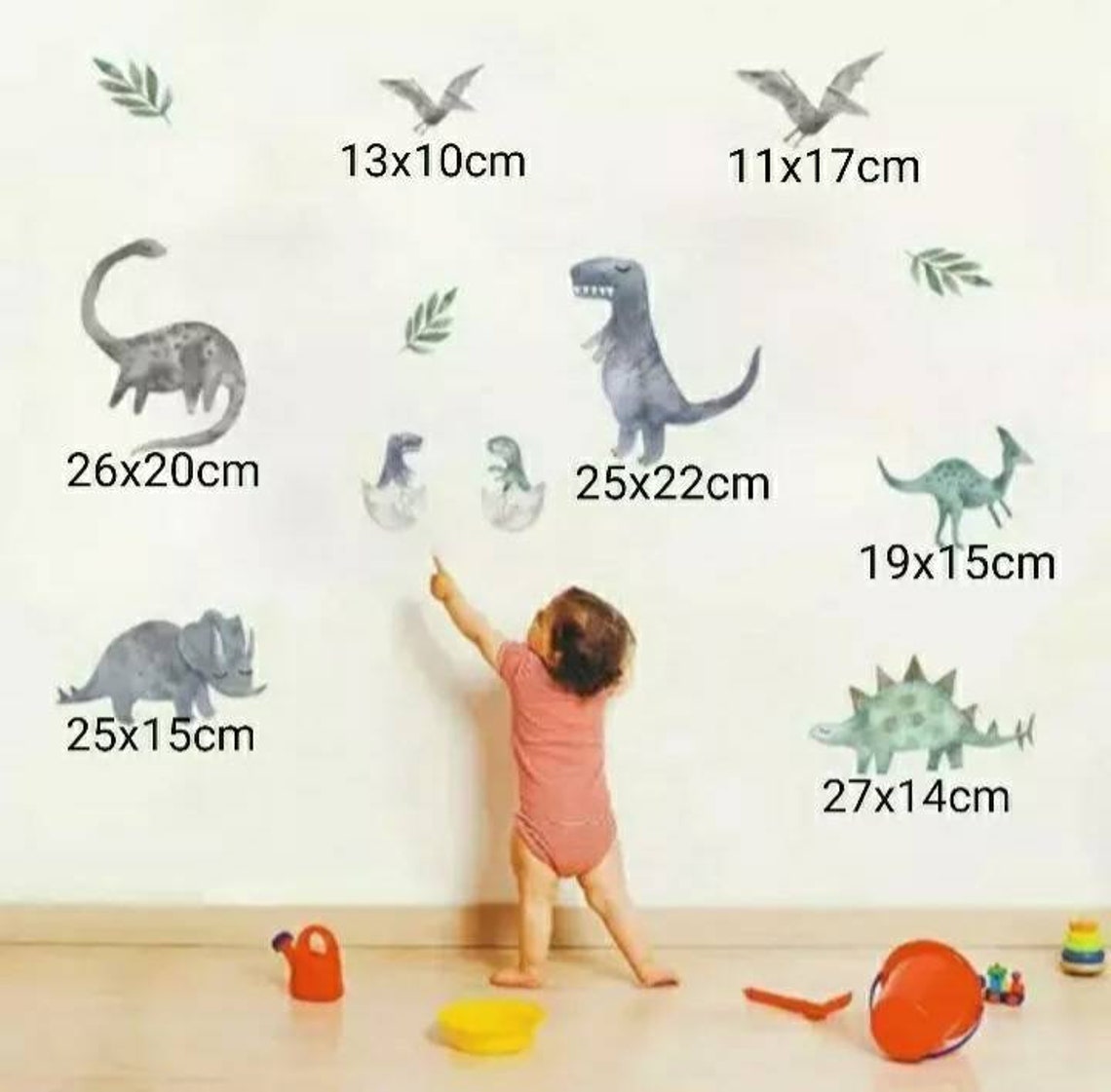 Dinosaur Wall Stickers/decal Watercolour Dinosaur Nursery Wall Etsy