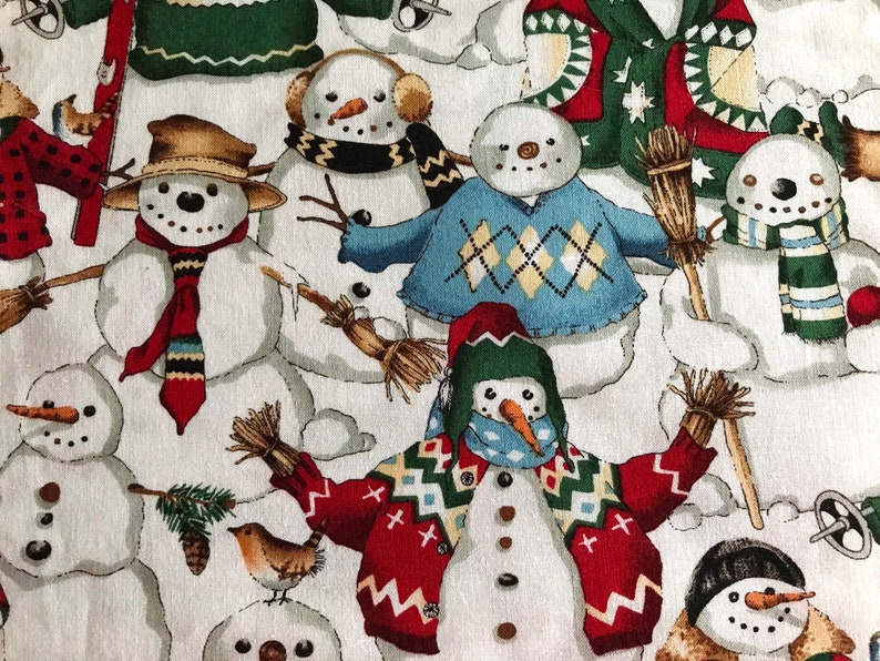Snowfriends Snowmen,Vintage 1996 Alexander Henry Print Fabric,100/% Cotton,9\u201dx22\u201d Fat Eighth Fast shipping!