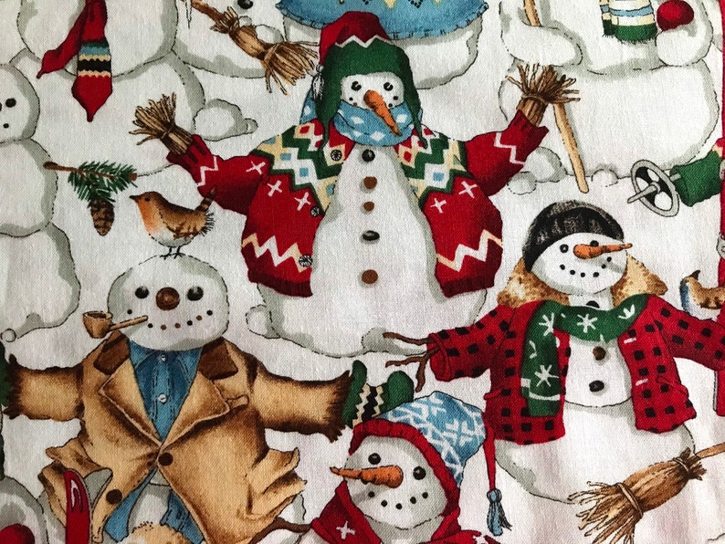 Snowfriends Snowmen,Vintage 1996 Alexander Henry Print Fabric,100/% Cotton,9\u201dx22\u201d Fat Eighth Fast shipping!