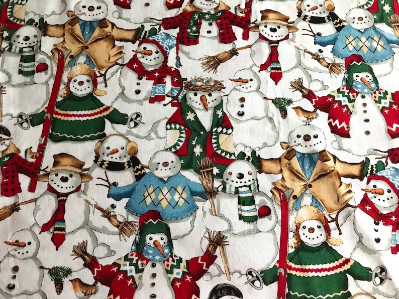 Snowfriends Snowmen,Vintage 1996 Alexander Henry Print Fabric,100/% Cotton,9\u201dx22\u201d Fat Eighth Fast shipping!
