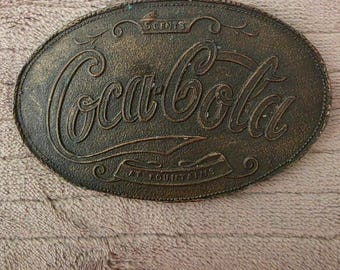 Coca-Cola 5 Cents At The Fountain Owalna klamra do paska w kolorze antycznego mosiądzu