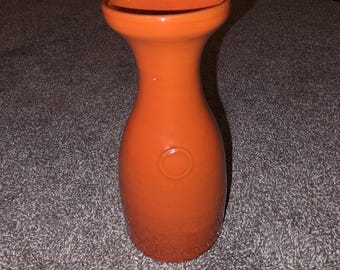 Jarrón de cerámica artística italiana de mediados de siglo, impecable, Rosenthal Netter Bitossi, color naranja, 19,7 cm (7,75 pulgadas).