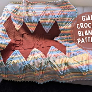 Giant Crochet Blanket Pattern - Transform Your Space into a Cozy Haven - Beginner Friendly - Instant Download PDF