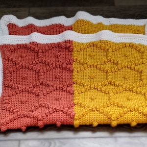 Hexagon Baby Blanket Crochet Pattern | Honeycomb Blanket Crochet Pattern | Hand knit bobble blanket