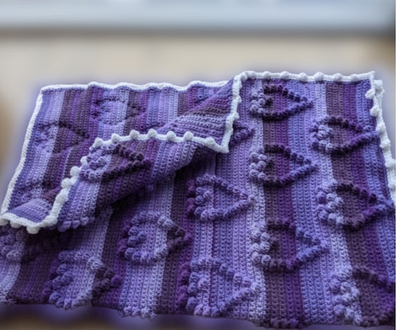 Unique hearts crochet blanket pattern | Crochet heart pattern | Crochet heart baby blanket | Hand-knit baby blanket