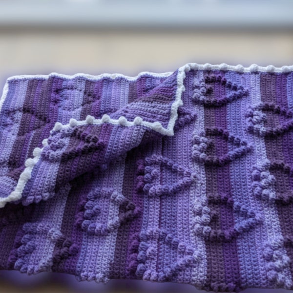 Unique hearts crochet blanket pattern | Crochet heart pattern | Crochet heart baby blanket | Hand-knit baby blanket