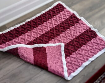 Diamonds crochet baby blanket crochet pattern | Crochet diamond texture blanket pattern |Hand knit diamond bobble stitch baby blanket