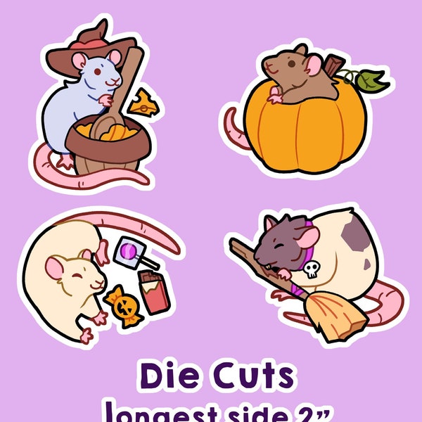 Halloween Rats Die Cut Stickers