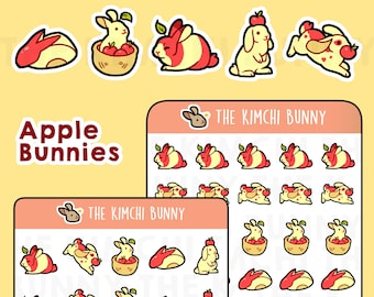 Mini Apple Bunnies Sticker Sheets