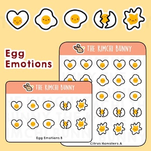Hojas de pegatinas de estado de ánimo de emoción de huevo
